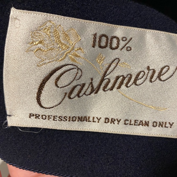 100% Cashmere Full Length Navy Wrap Coat - Picture 9 of 9